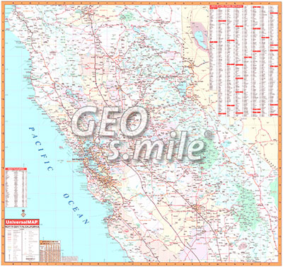 preview one of California North Central Wall Map