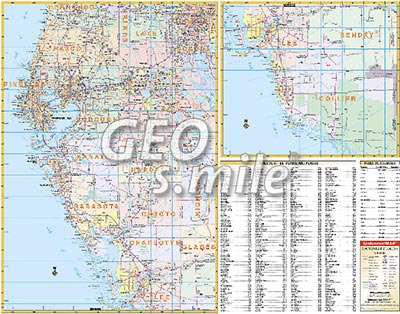 preview one of Florida Southwest Region Wall Map