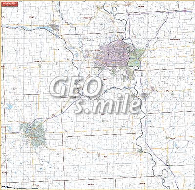preview one of Lincoln/Omaha Vicinity Wall Map