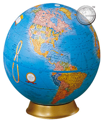 preview one of 9 Inch Political Globe, Clearview Base - Packaging Unit = 12 pcs.
