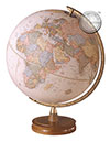 12 Inch Antique Globe, Wood Base