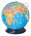 12 Inch Physical Political Globe, Clearview Base