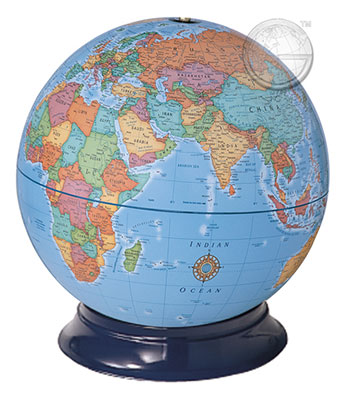 preview one of 12 Inch Political Plastic Globe, Clearview Base