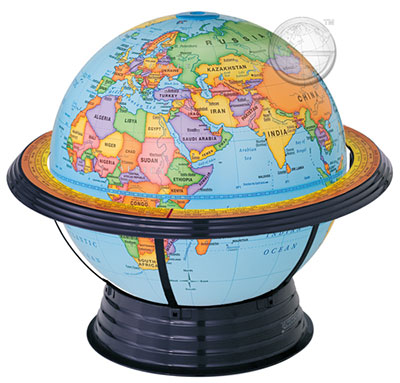 preview one of 12 Inch Discovery Plastic Globe, Horizon Ring