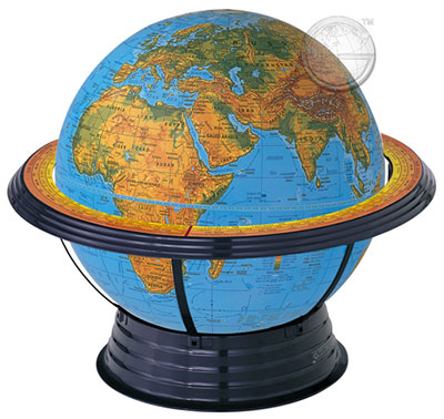 preview one of 12 Inch Physical Plastic Globe, Horizon Ring